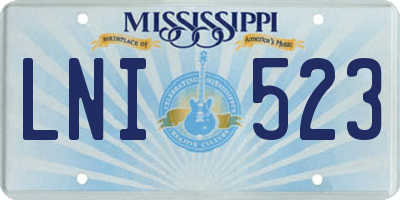 MS license plate LNI523