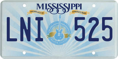 MS license plate LNI525