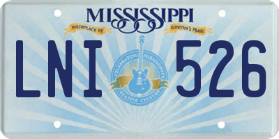 MS license plate LNI526