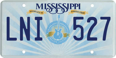 MS license plate LNI527