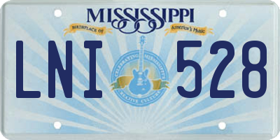 MS license plate LNI528
