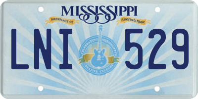 MS license plate LNI529