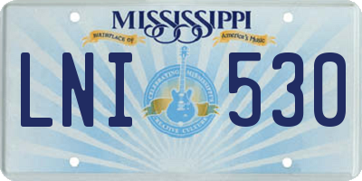 MS license plate LNI530