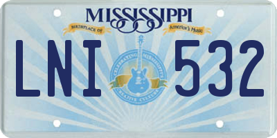 MS license plate LNI532