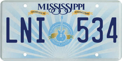 MS license plate LNI534