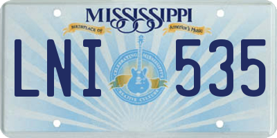 MS license plate LNI535