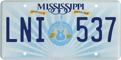 MS license plate LNI537