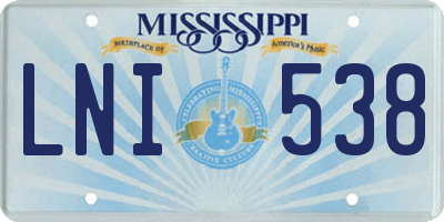 MS license plate LNI538