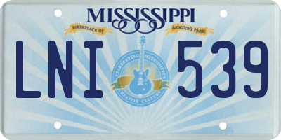 MS license plate LNI539