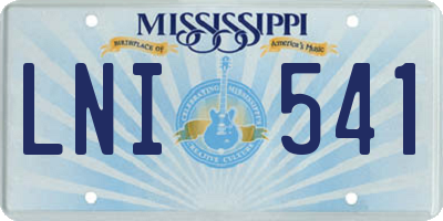 MS license plate LNI541