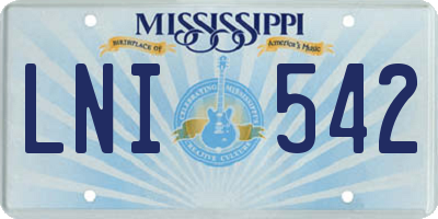 MS license plate LNI542