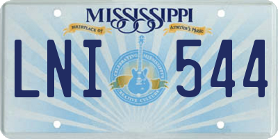 MS license plate LNI544