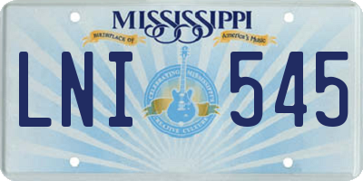 MS license plate LNI545