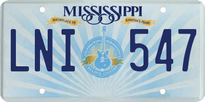 MS license plate LNI547