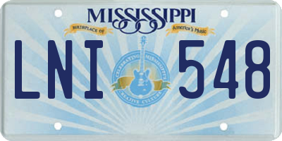 MS license plate LNI548