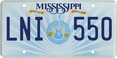 MS license plate LNI550