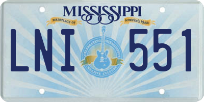 MS license plate LNI551