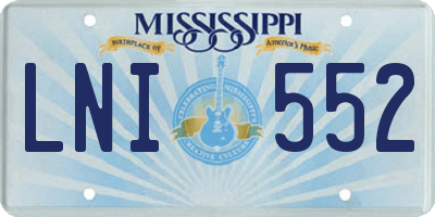 MS license plate LNI552