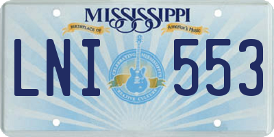 MS license plate LNI553