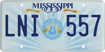 MS license plate LNI557