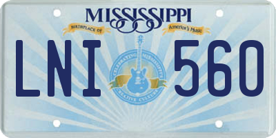 MS license plate LNI560