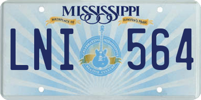MS license plate LNI564