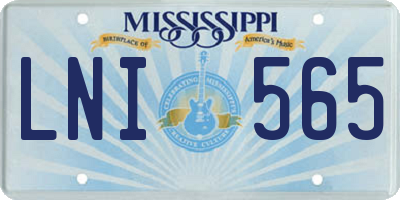 MS license plate LNI565