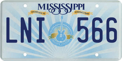 MS license plate LNI566