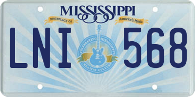 MS license plate LNI568