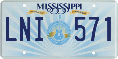 MS license plate LNI571