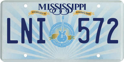MS license plate LNI572