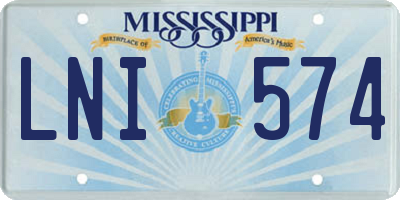MS license plate LNI574