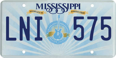 MS license plate LNI575