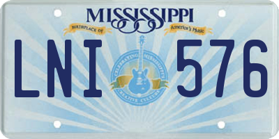 MS license plate LNI576
