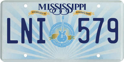 MS license plate LNI579