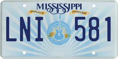 MS license plate LNI581