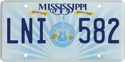 MS license plate LNI582