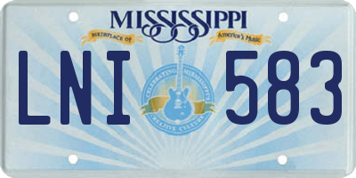 MS license plate LNI583