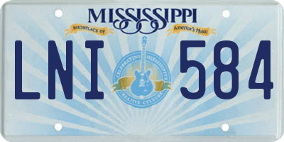 MS license plate LNI584