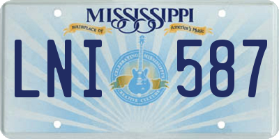 MS license plate LNI587