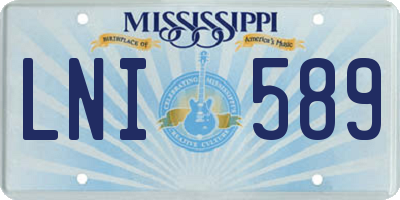 MS license plate LNI589