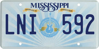 MS license plate LNI592