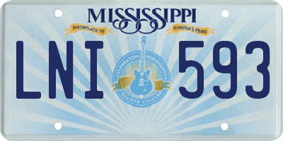 MS license plate LNI593