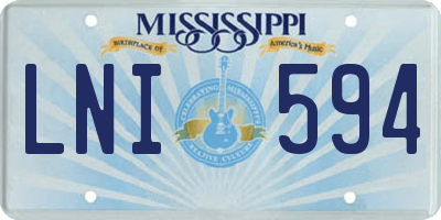 MS license plate LNI594