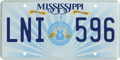 MS license plate LNI596