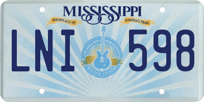 MS license plate LNI598