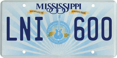 MS license plate LNI600