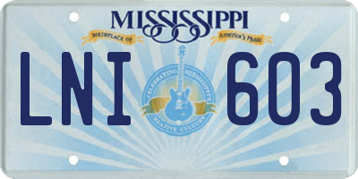 MS license plate LNI603