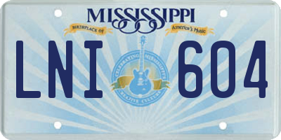 MS license plate LNI604