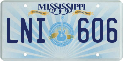 MS license plate LNI606